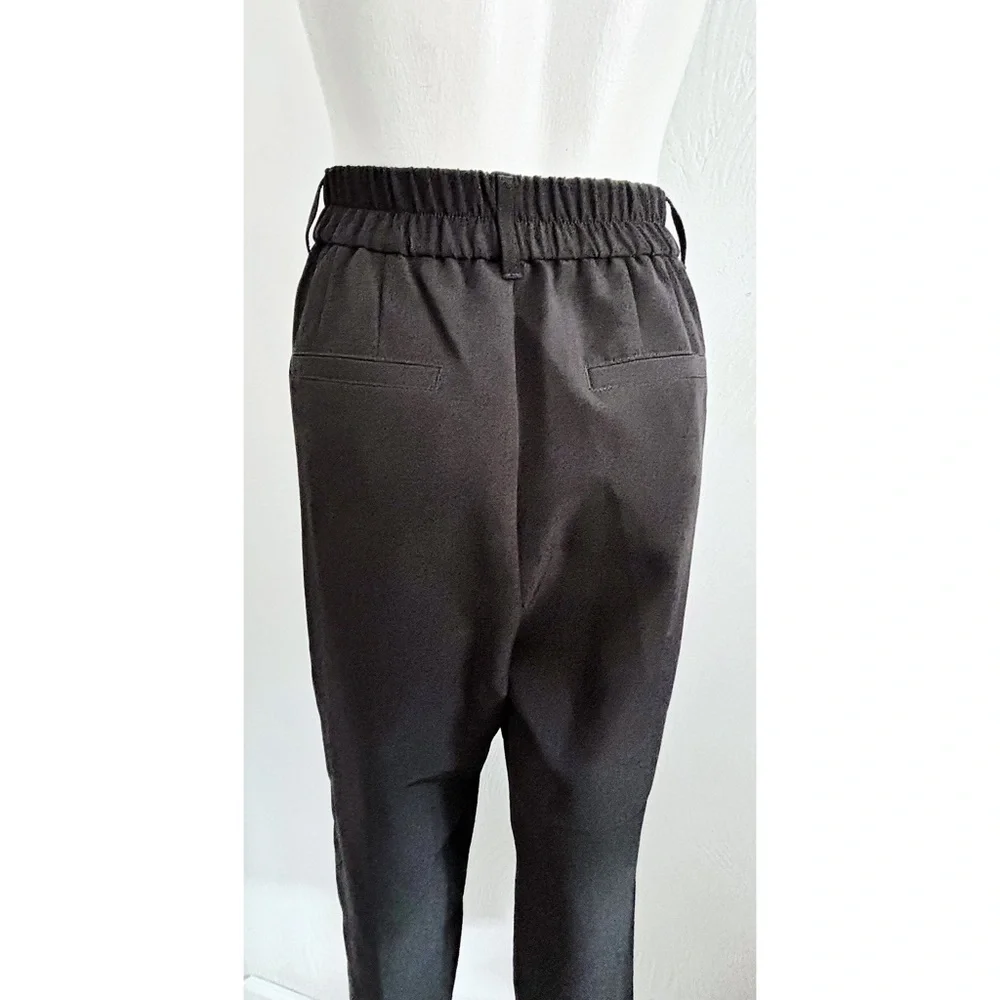NWOT Express Super High Waisted Belted Pleated Ankle Pant Black - Medium NO Belt - Picture 4 of 13